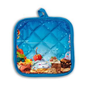 Прихватка (квадратная) 17*17 стеганная "Кондитерская лавка"