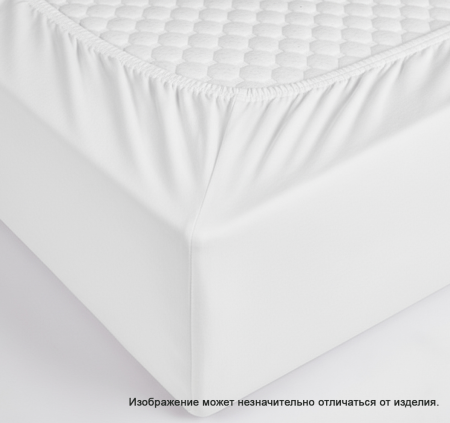 Простыня на резинке поплин отбеленная