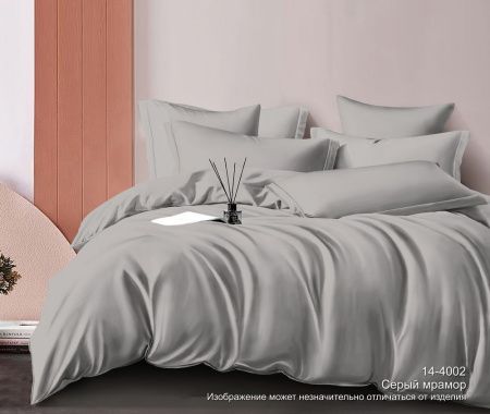 Набор: 2 наволочки сатин гл/кр диз. № 13-4002 (Серый мрамор)
