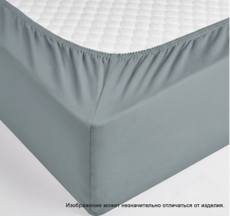 Простыня на резинке поплин цвет: Атлантик 1