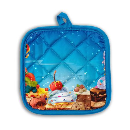 Прихватка (квадратная) 17*17 стеганная "Кондитерская лавка"