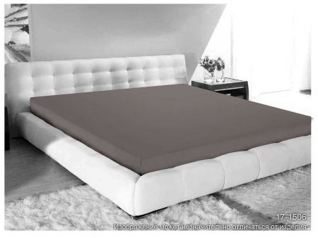 Простыня на резинке сатин (У) цвет:17-1506 TPX Зола